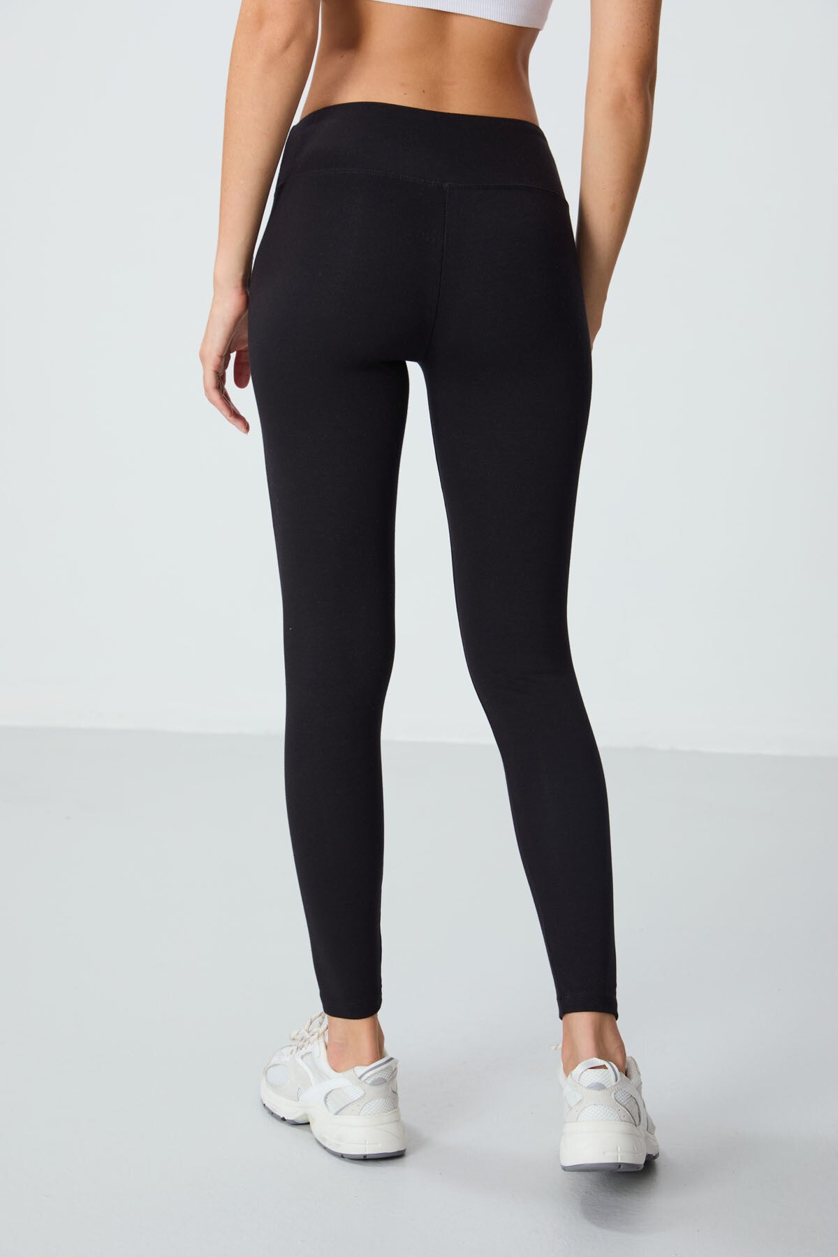 Siyah Yüksek Bel Termal Slim Fit Dar Paça Kadın Tayt - 94577