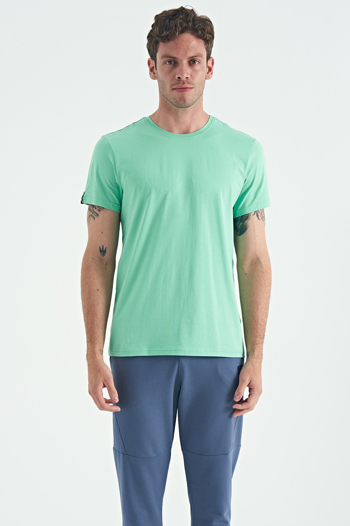 Calvin Su Yeşili Basic Erkek T-Shirt - 88245