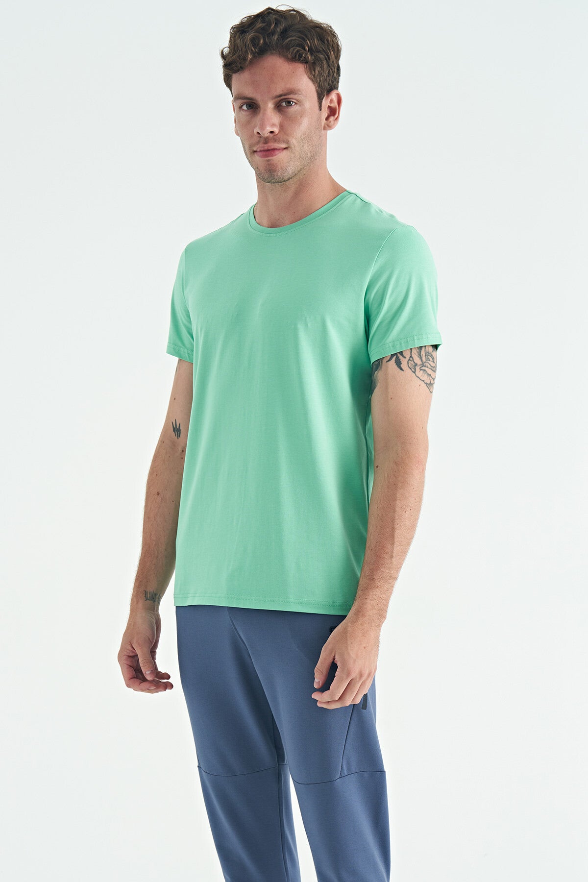 Calvin Su Yeşili Basic Erkek T-Shirt - 88245