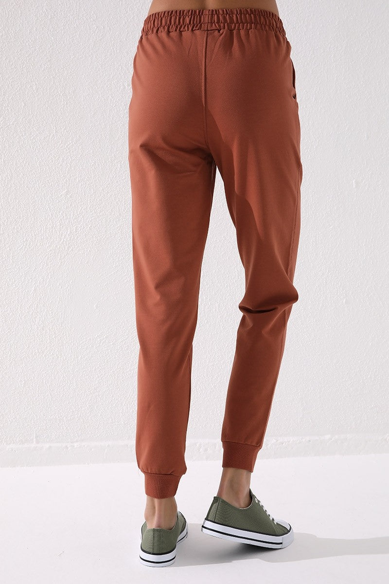 Tarçın Yüksek Bel Jogger Rahat Form Manşetli Kadın Eşofman Alt - 94561