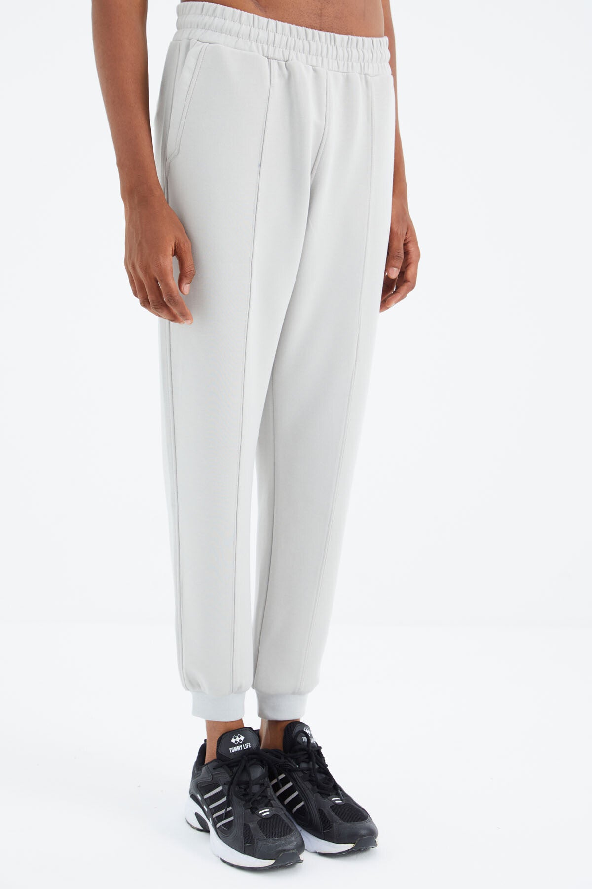 Taş  Bağcıklı Ön Dikiş Detaylı  Standart  Kalıp Erkek Eşofman Alt - 84994