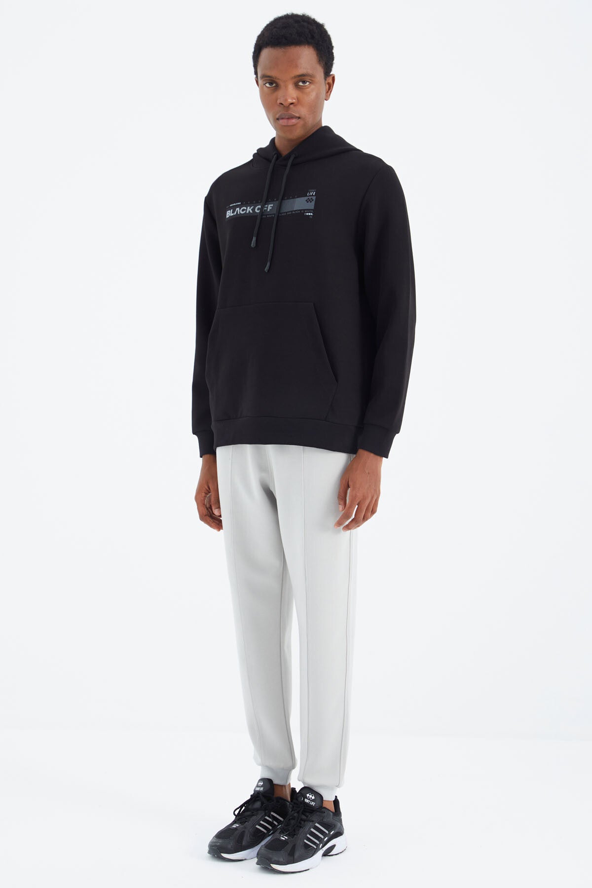 Taş  Bağcıklı Ön Dikiş Detaylı  Standart  Kalıp Erkek Eşofman Alt - 84994