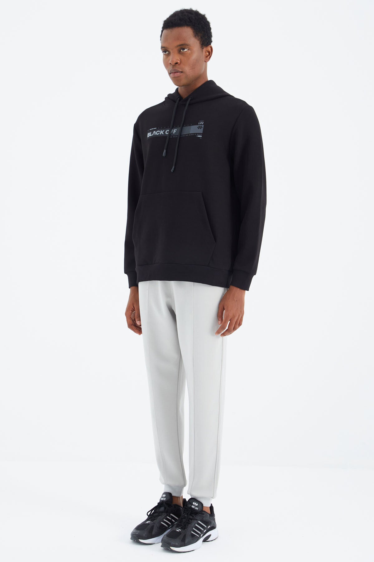 Taş  Bağcıklı Ön Dikiş Detaylı  Standart  Kalıp Erkek Eşofman Alt - 84994