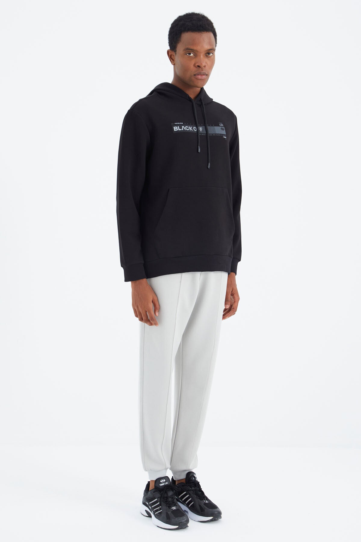 Taş  Bağcıklı Ön Dikiş Detaylı  Standart  Kalıp Erkek Eşofman Alt - 84994