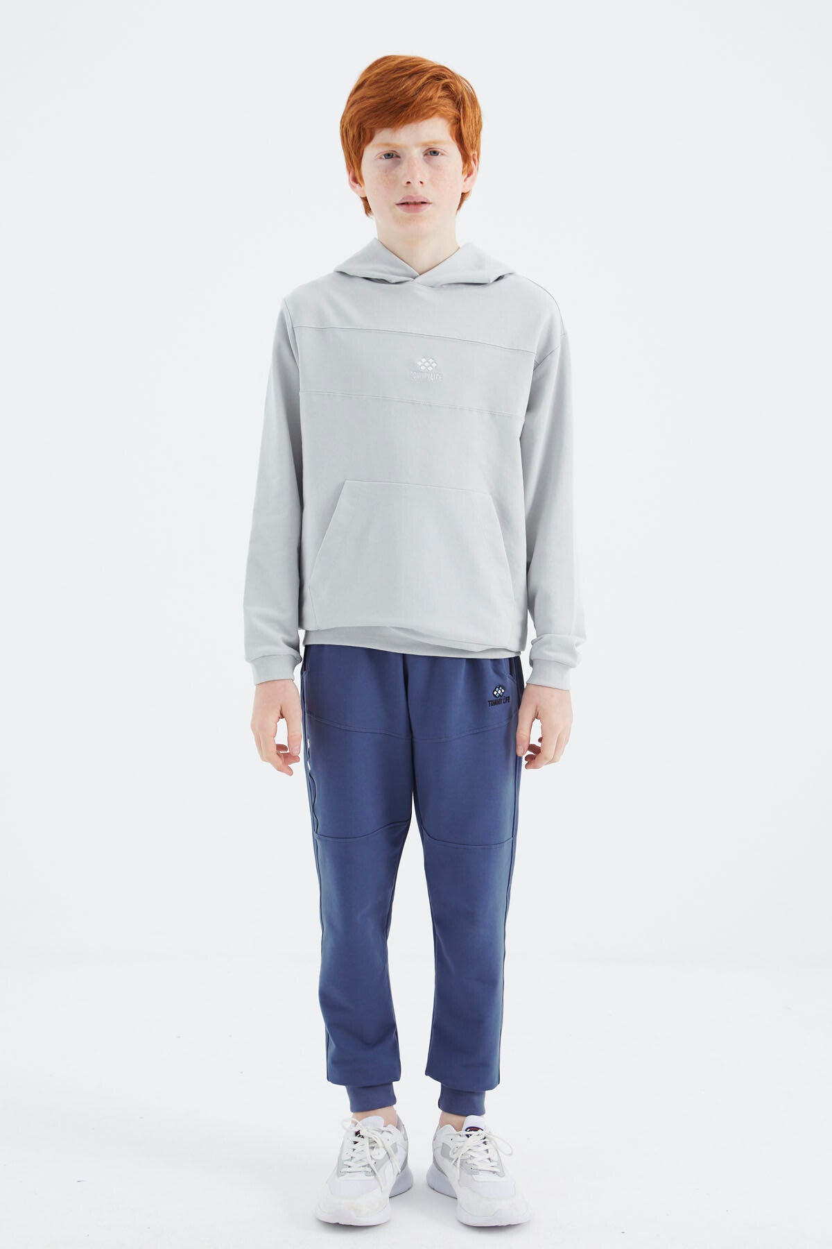 Taş Kapüşonlu Basic Erkek Çocuk Sweatshirt - 11181