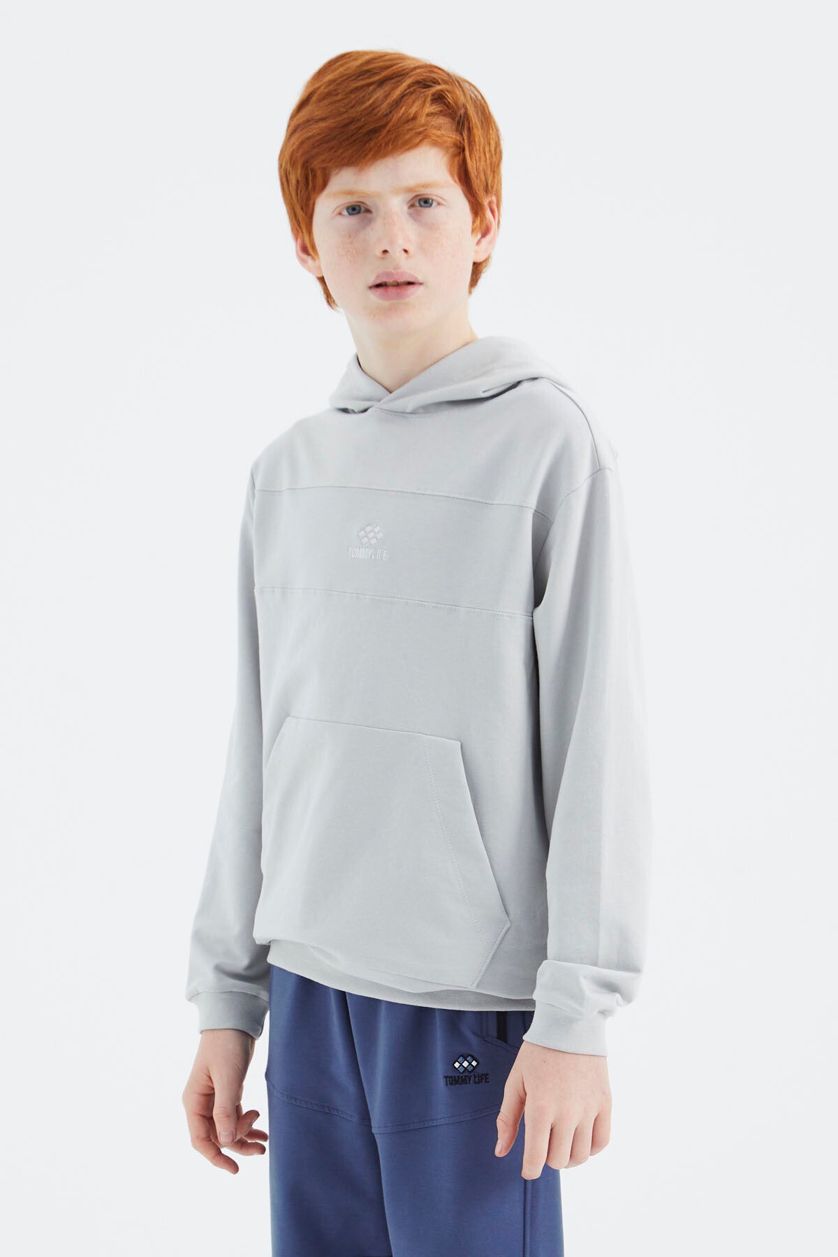 Taş Kapüşonlu Basic Erkek Çocuk Sweatshirt - 11181