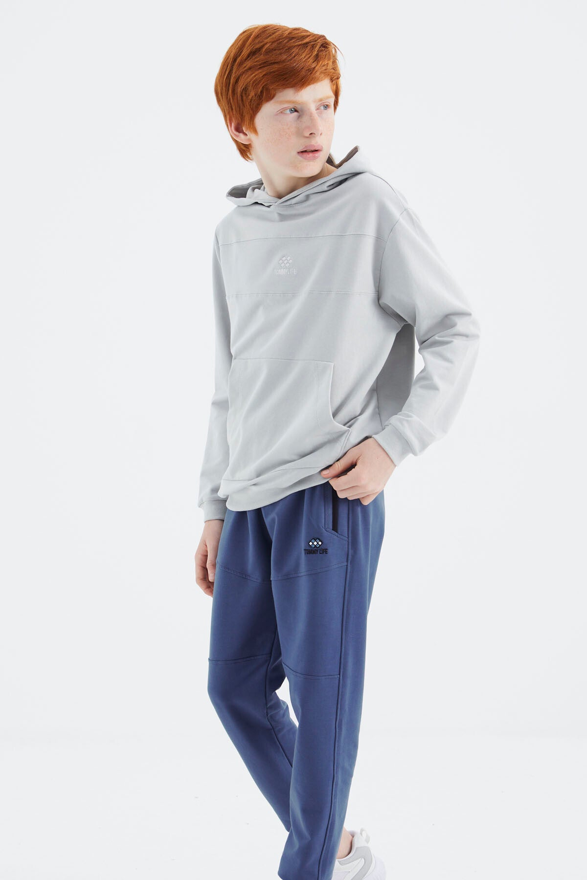 Taş Kapüşonlu Basic Erkek Çocuk Sweatshirt - 11181