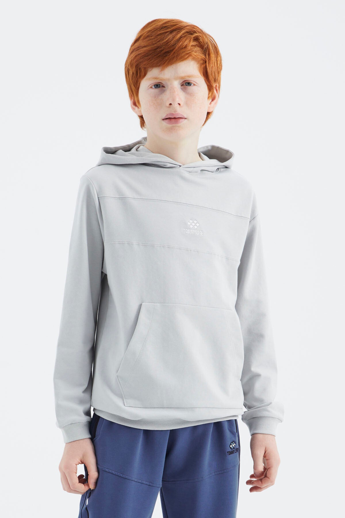 Taş Kapüşonlu Basic Erkek Çocuk Sweatshirt - 11181