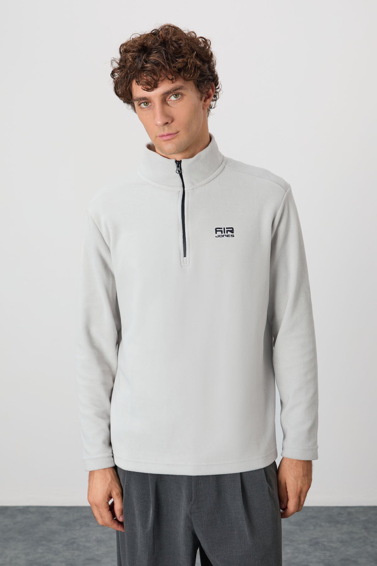 River Taş Dik Yaka Erkek Polar Sweatshirt - 88310