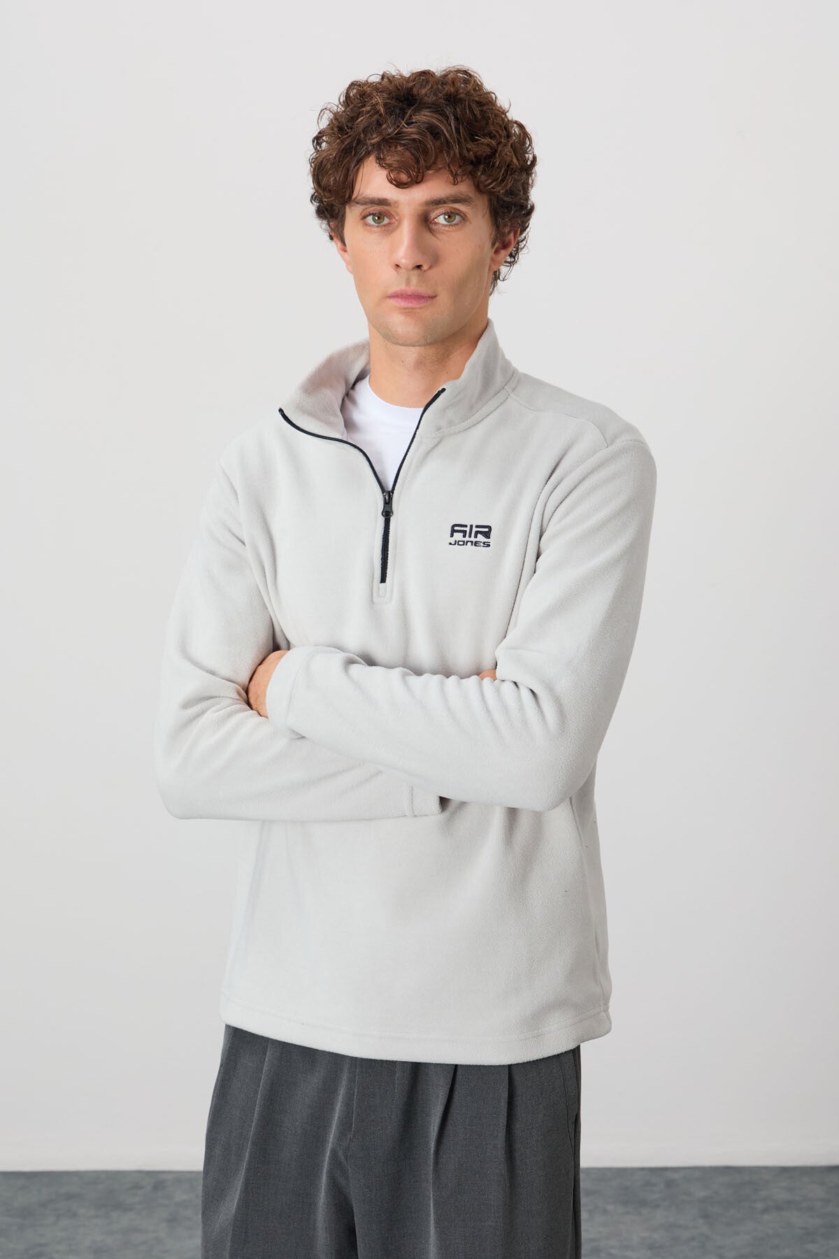 River Taş Dik Yaka Erkek Polar Sweatshirt - 88310