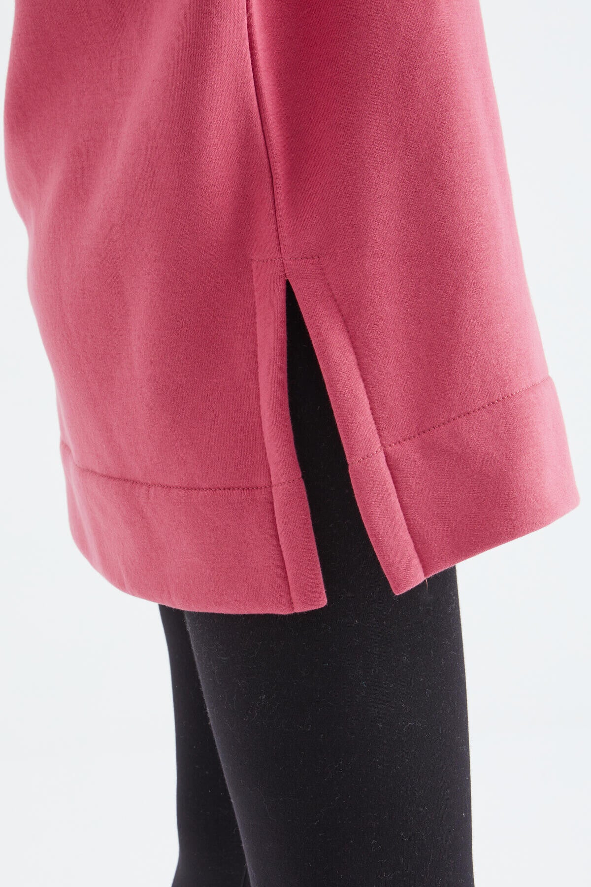 Yaban Gülü Reglan Kol Basic Kapüşonlu Oversize Sweatshirt Sweatshirt Tunik - 97242