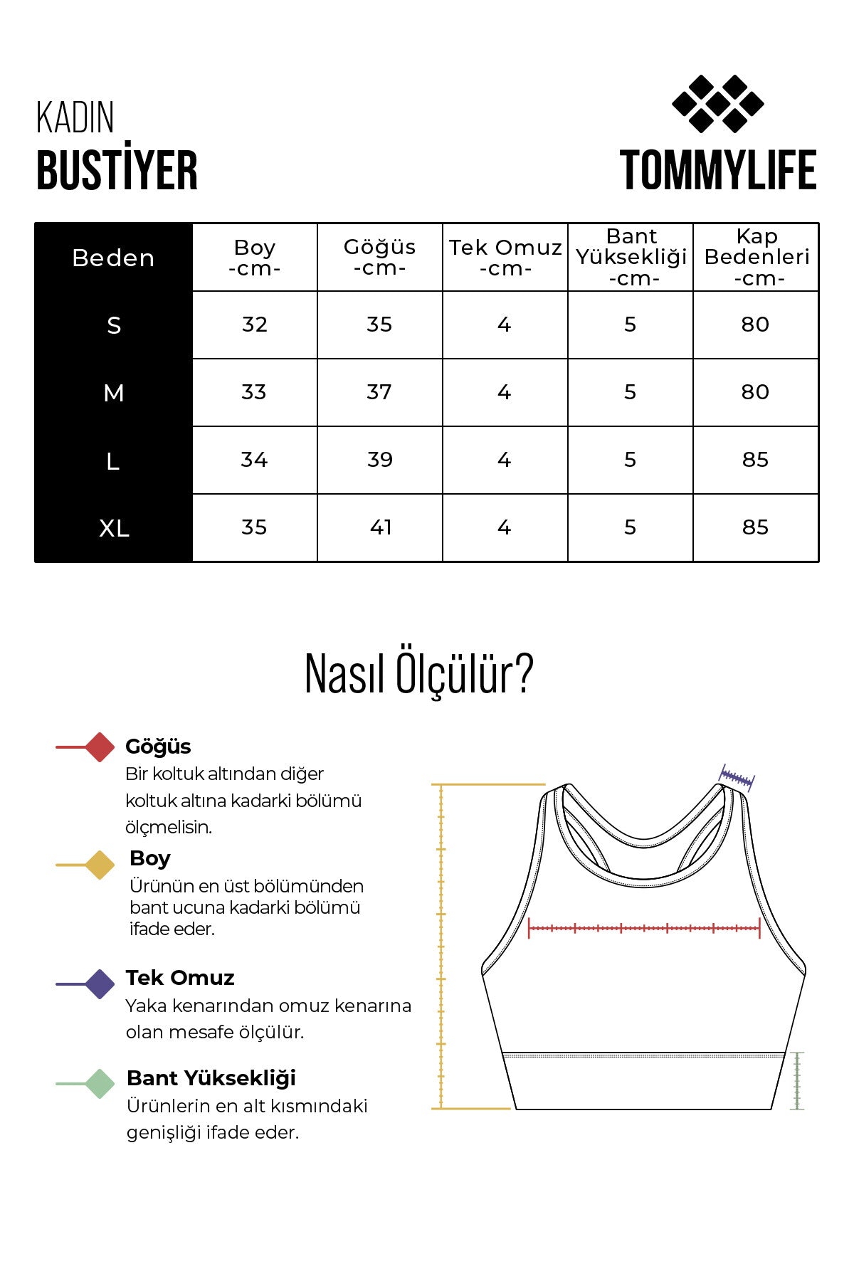 Zeytin Yeşil Renk Bloklu Logo Baskılı Dar Kalıp Fitilli Kadın Büstiyer - 97275