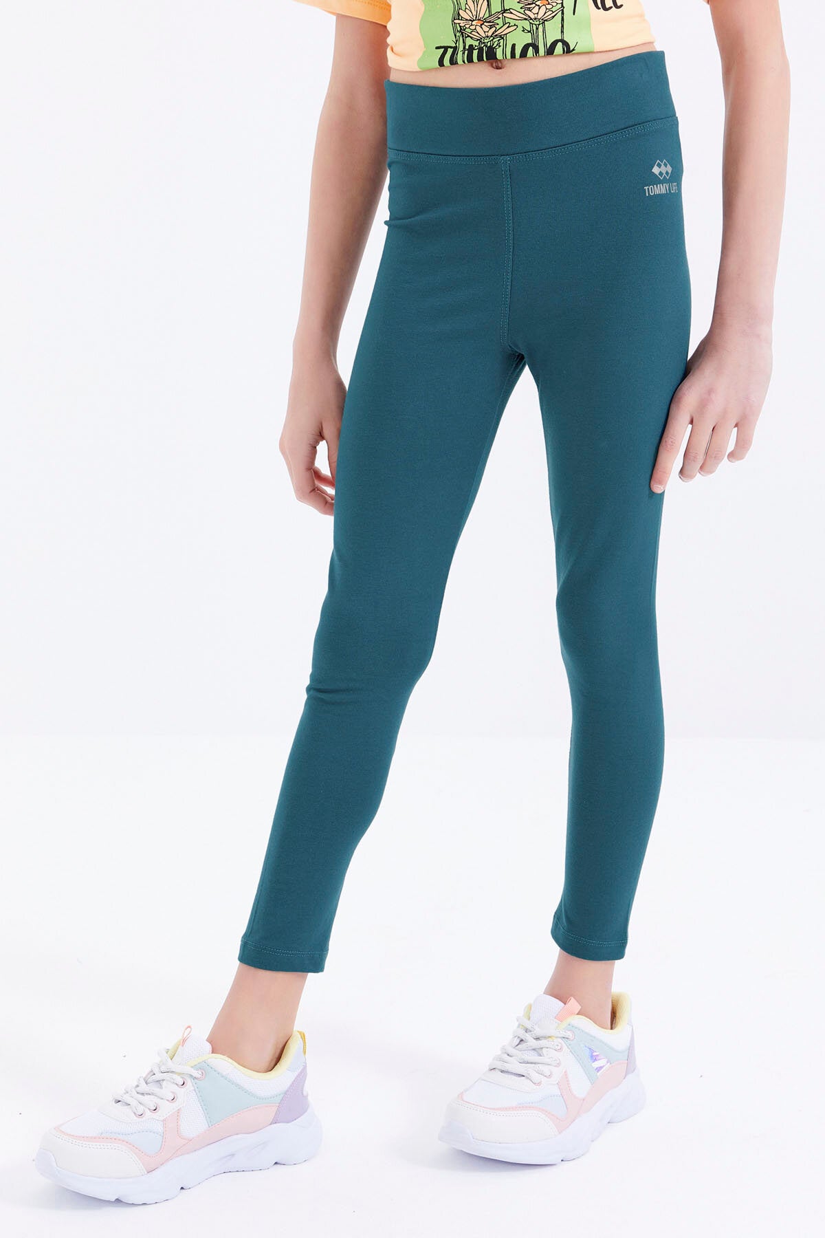 Zümrüt Yüksek Bel Dar Paça Kız Çocuk Tayt  - 75047