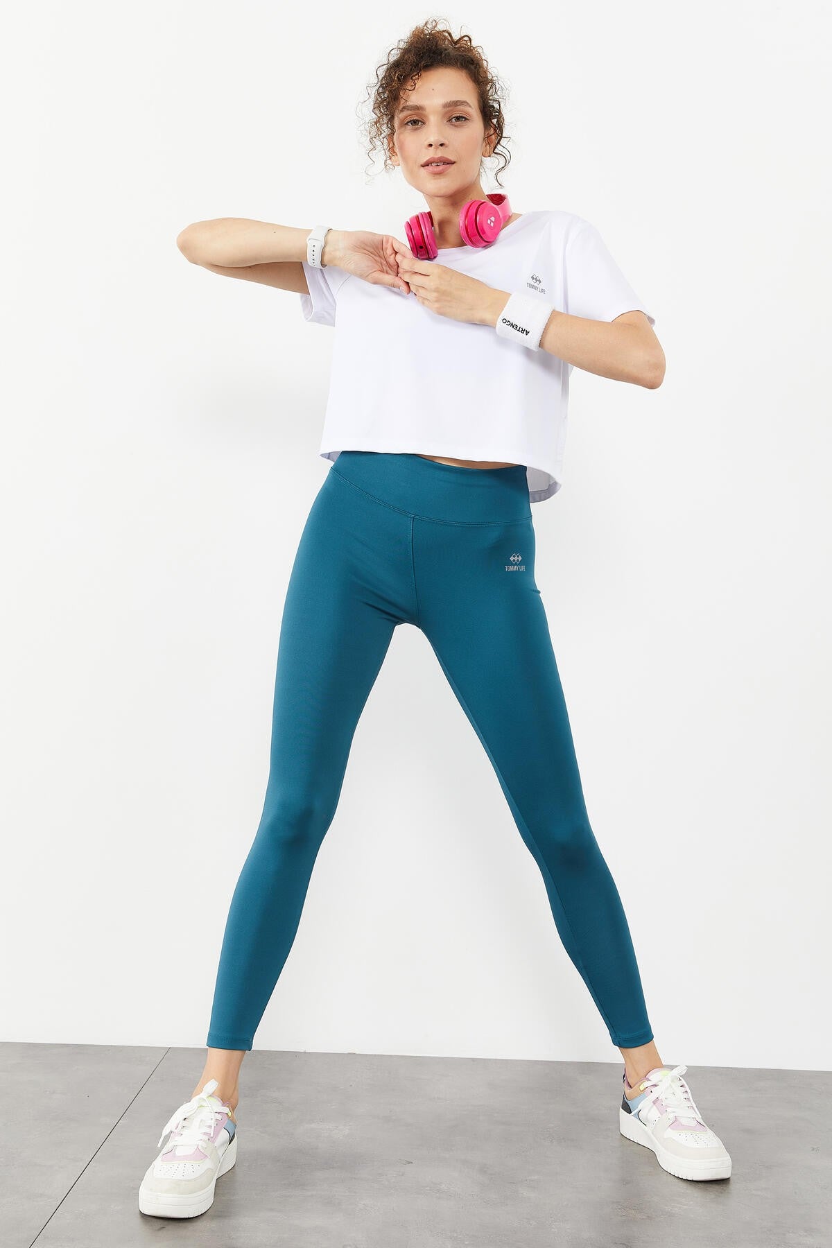 Zümrüt Yüksek Bel Streç Slim Fit Dar Paça Kadın Tayt - 94545