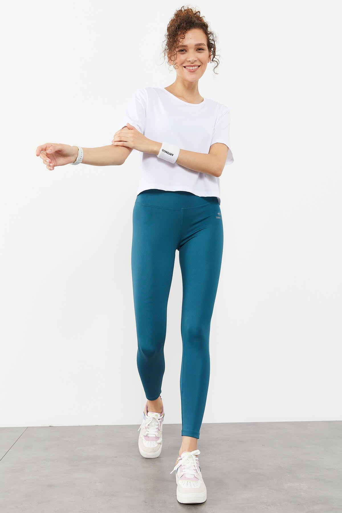 Zümrüt Yüksek Bel Streç Slim Fit Dar Paça Kadın Tayt - 94545