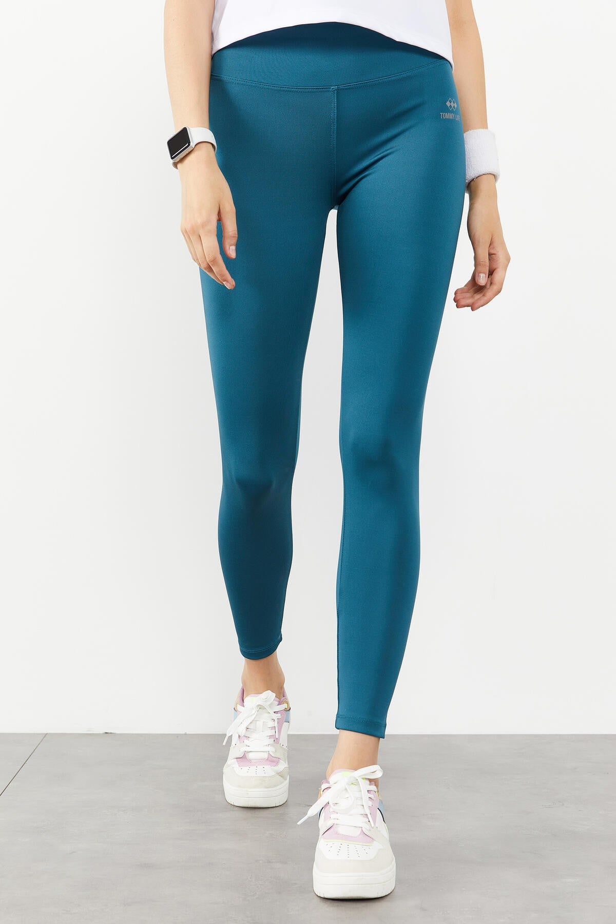 Zümrüt Yüksek Bel Streç Slim Fit Dar Paça Kadın Tayt - 94545