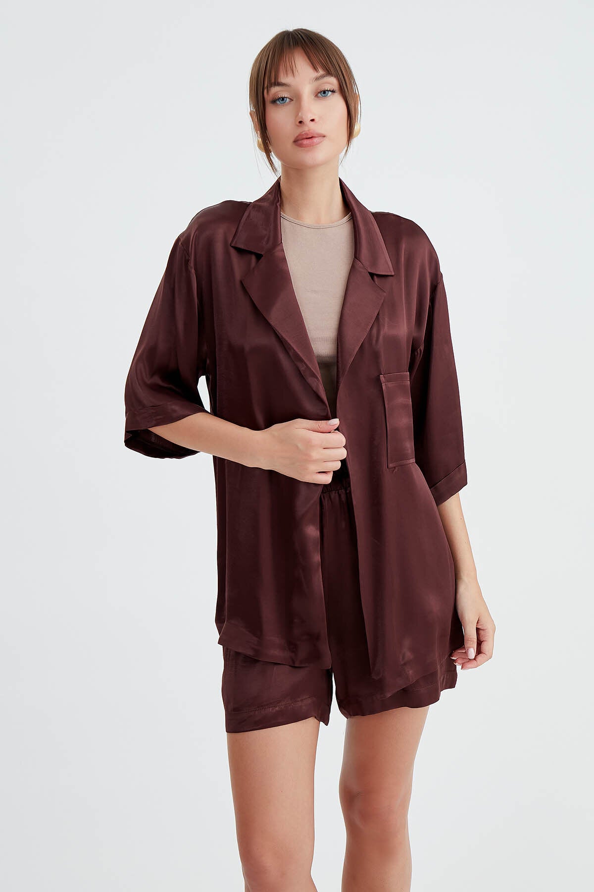 Parlak Saten Salaş Ceket