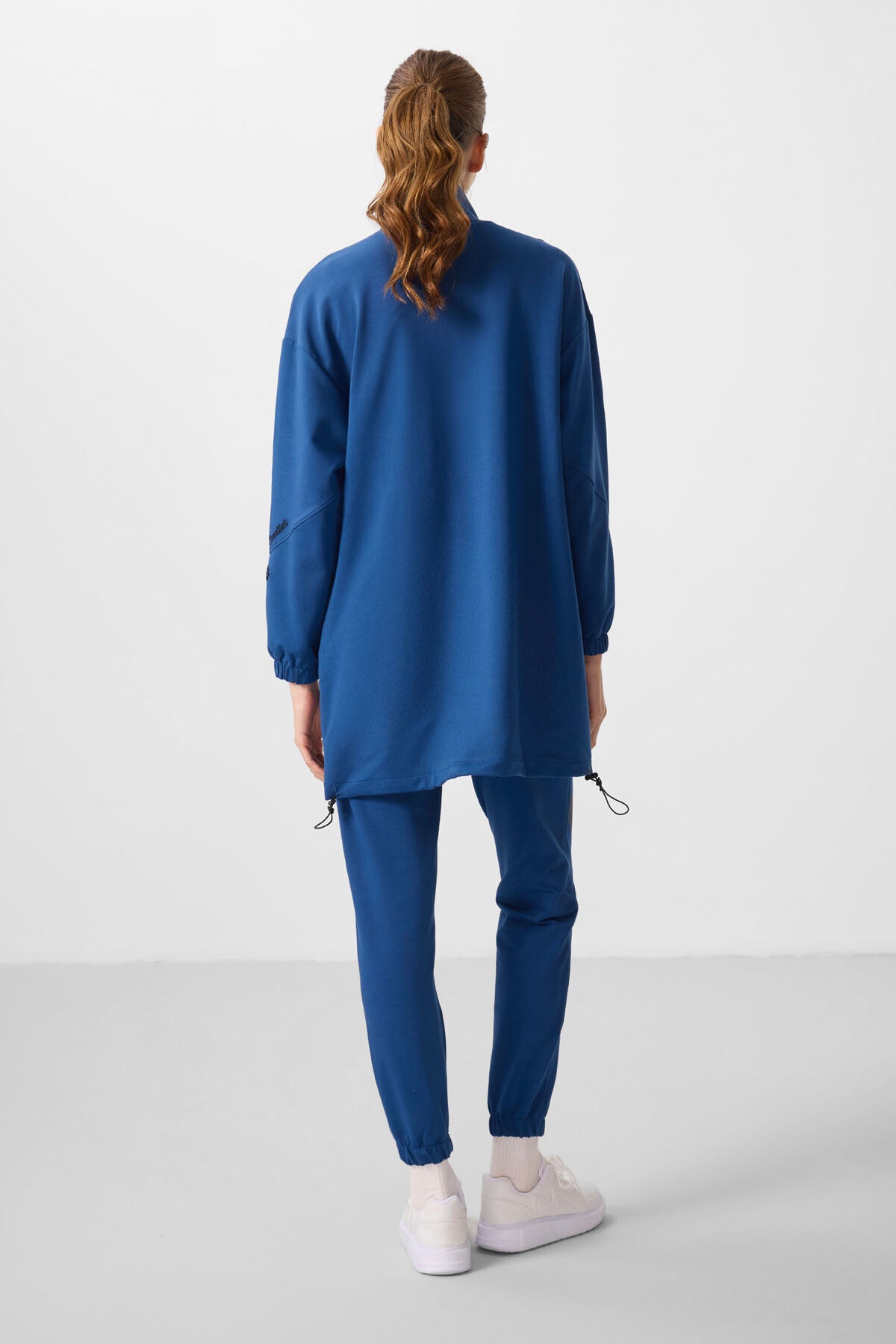 Parlament Dik Yaka Fermuarlı Rahat Form Kadın Eşofman Tunik Takım - 95345