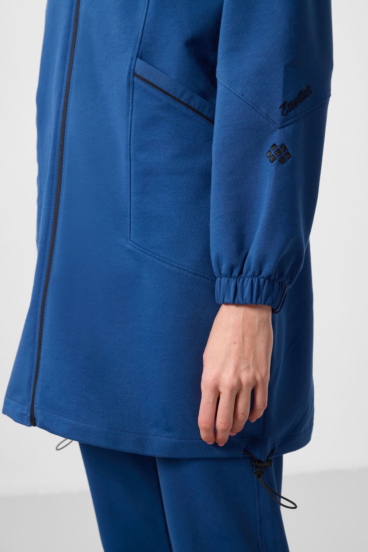 Parlament Dik Yaka Fermuarlı Rahat Form Kadın Eşofman Tunik Takım - 95345