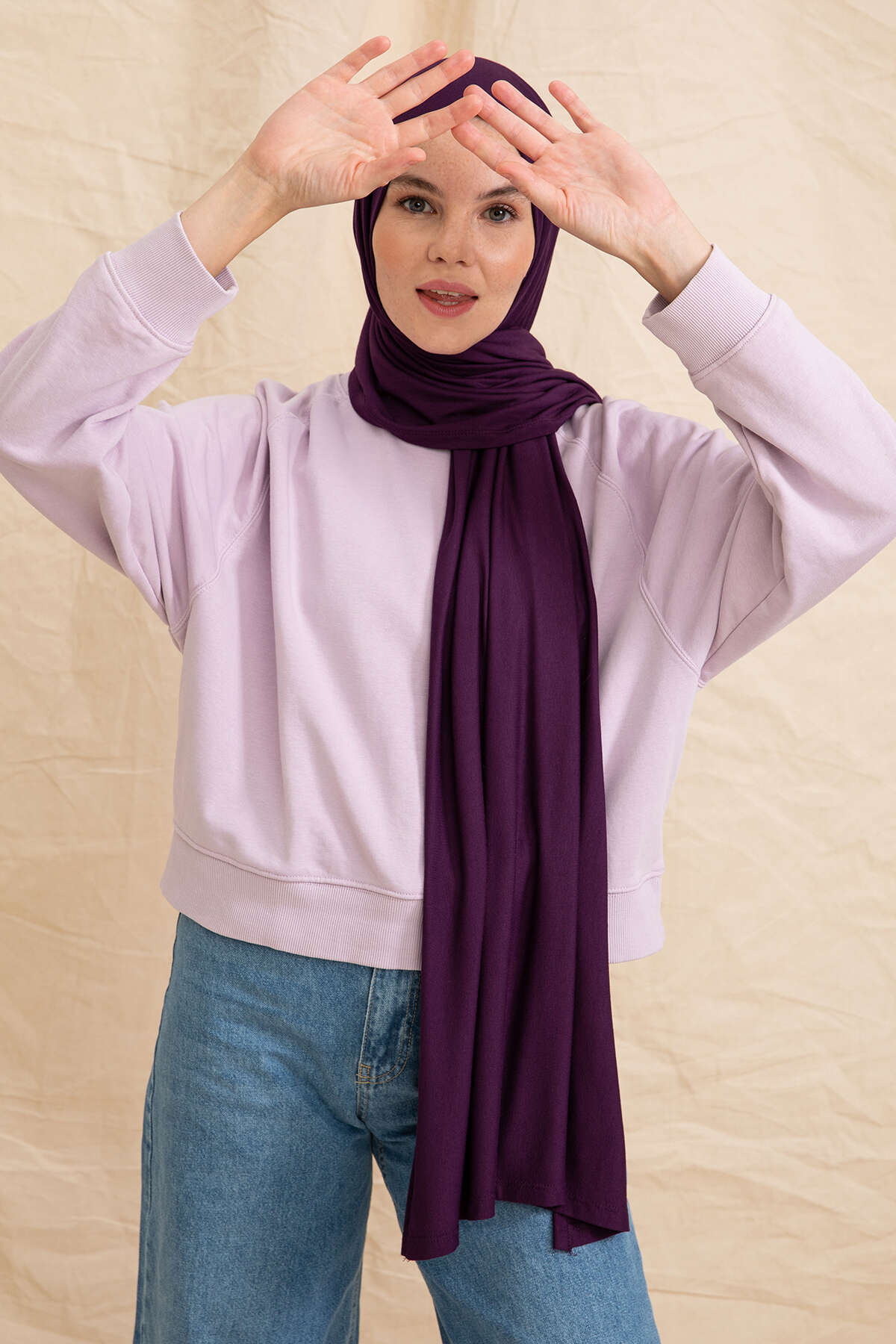 Penye Şal - Mürdüm