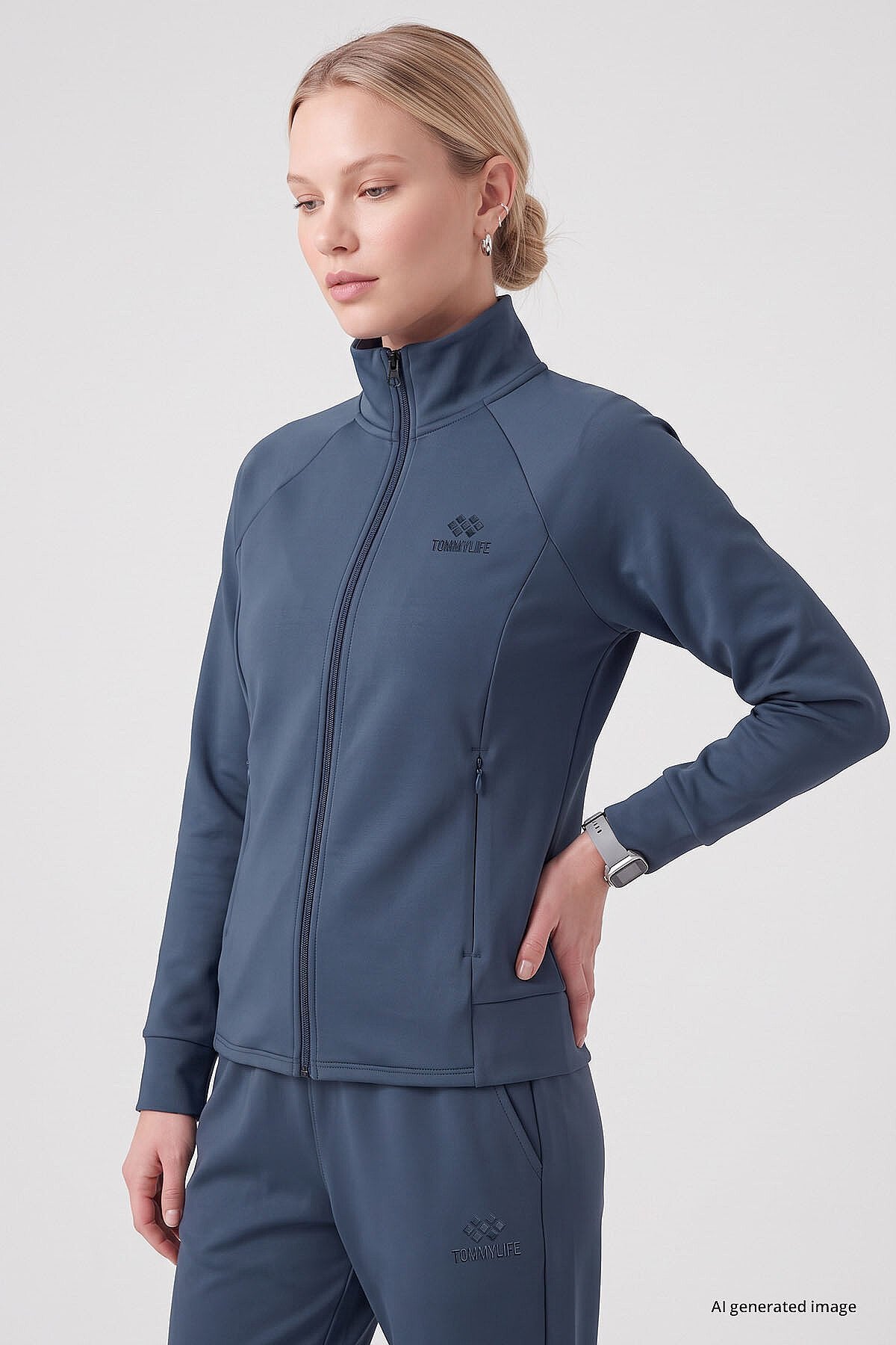 Petrol Slim Fit Kadın Eşofman Takım - 95357