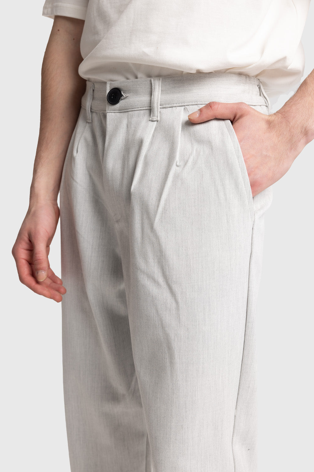 PİLİLİ DÖKÜMLÜ PANTOLON - GRİ S