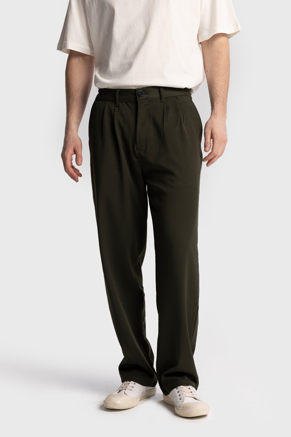 PİLİLİ DÖKÜMLÜ PANTOLON - HAKİ S