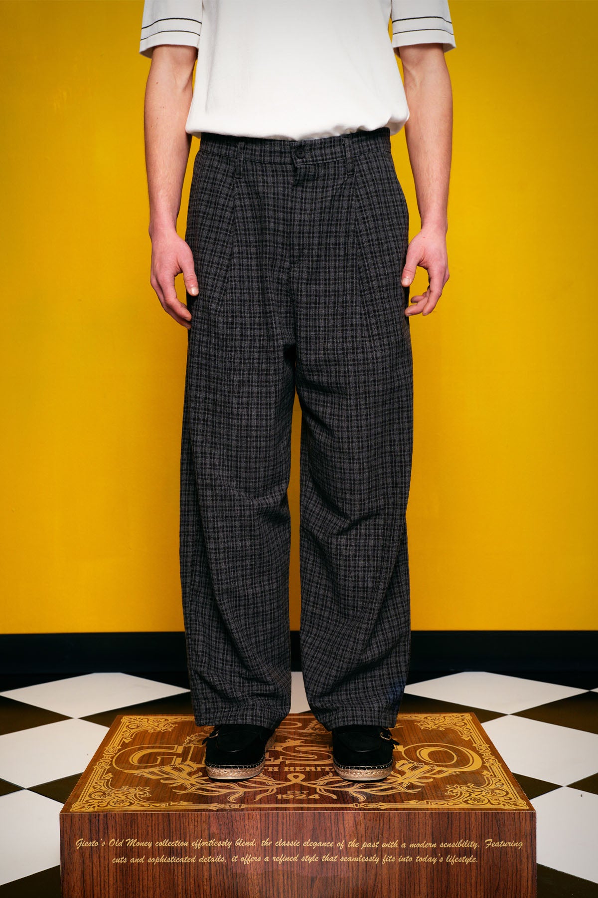 PİLİLİ EKOSE SİYAH PANTOLON - SİYAH M