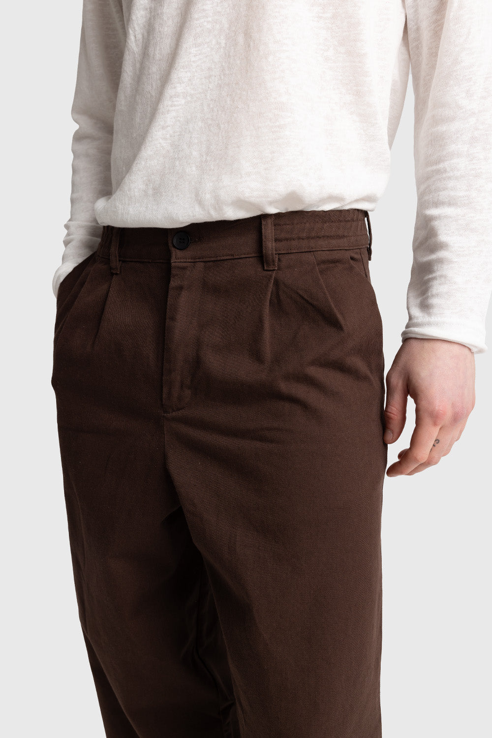 PİLİLİ GABARDIN PANTOLON - KAHVERENGİ XL