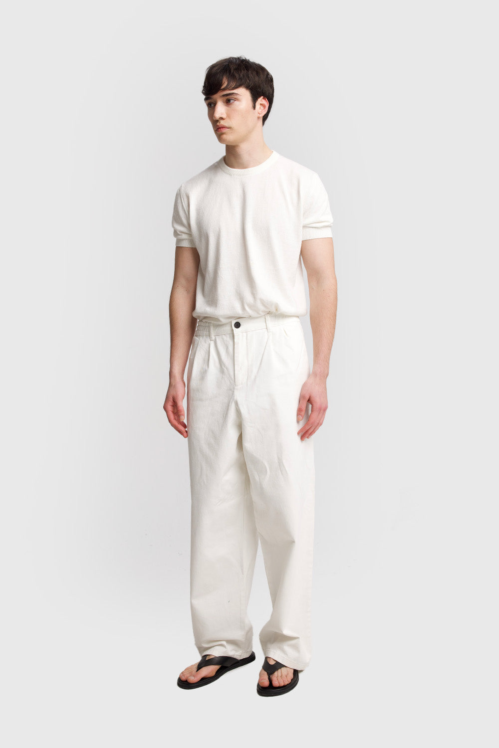 PİLİLİ GABARDIN PANTOLON - BEYAZ S