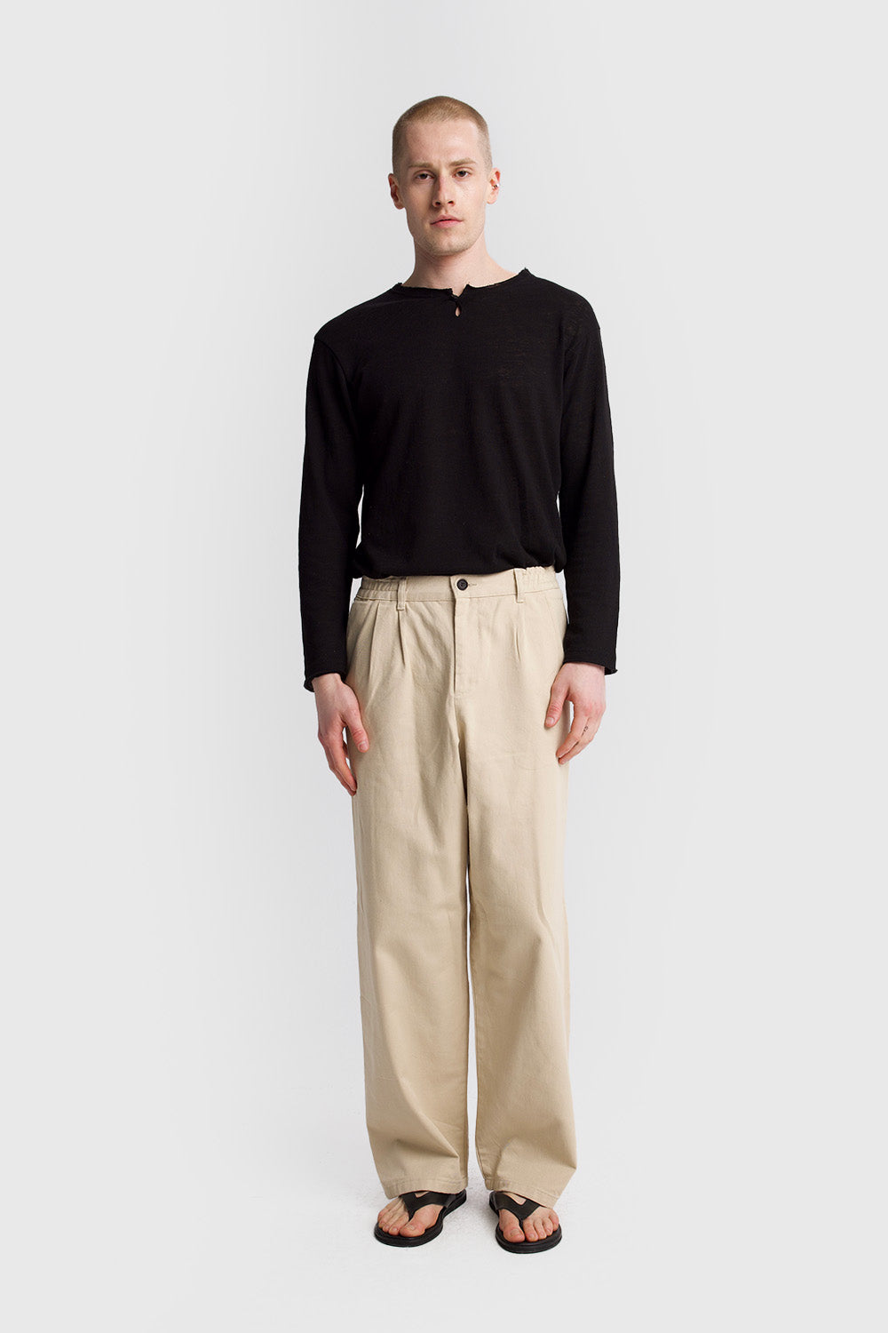 PİLİLİ GABARDIN PANTOLON - BEJ L