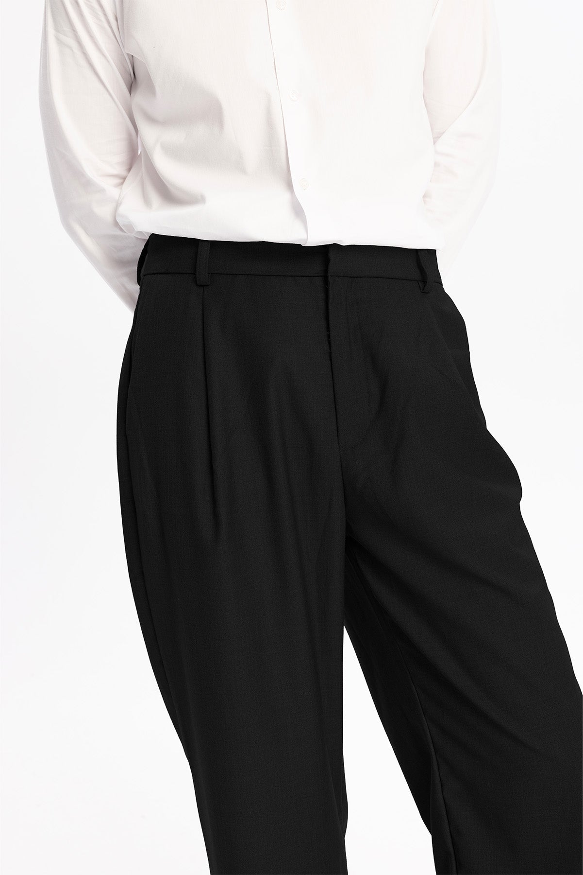 PİLİLİ PANTOLON - SİYAH - SİYAH M