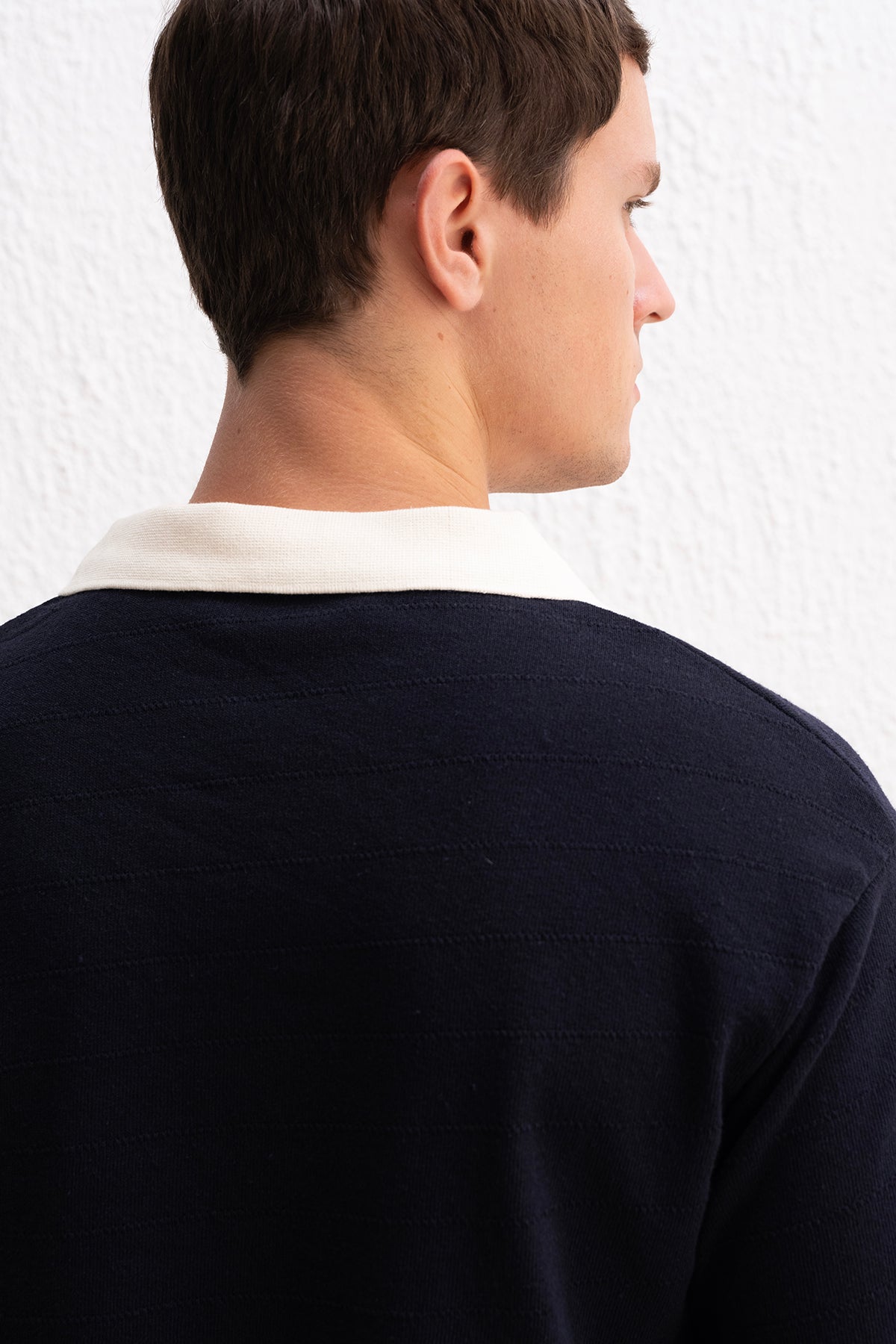 POLO YAKA LACİVERT T-SHIRT - LACİVERT S