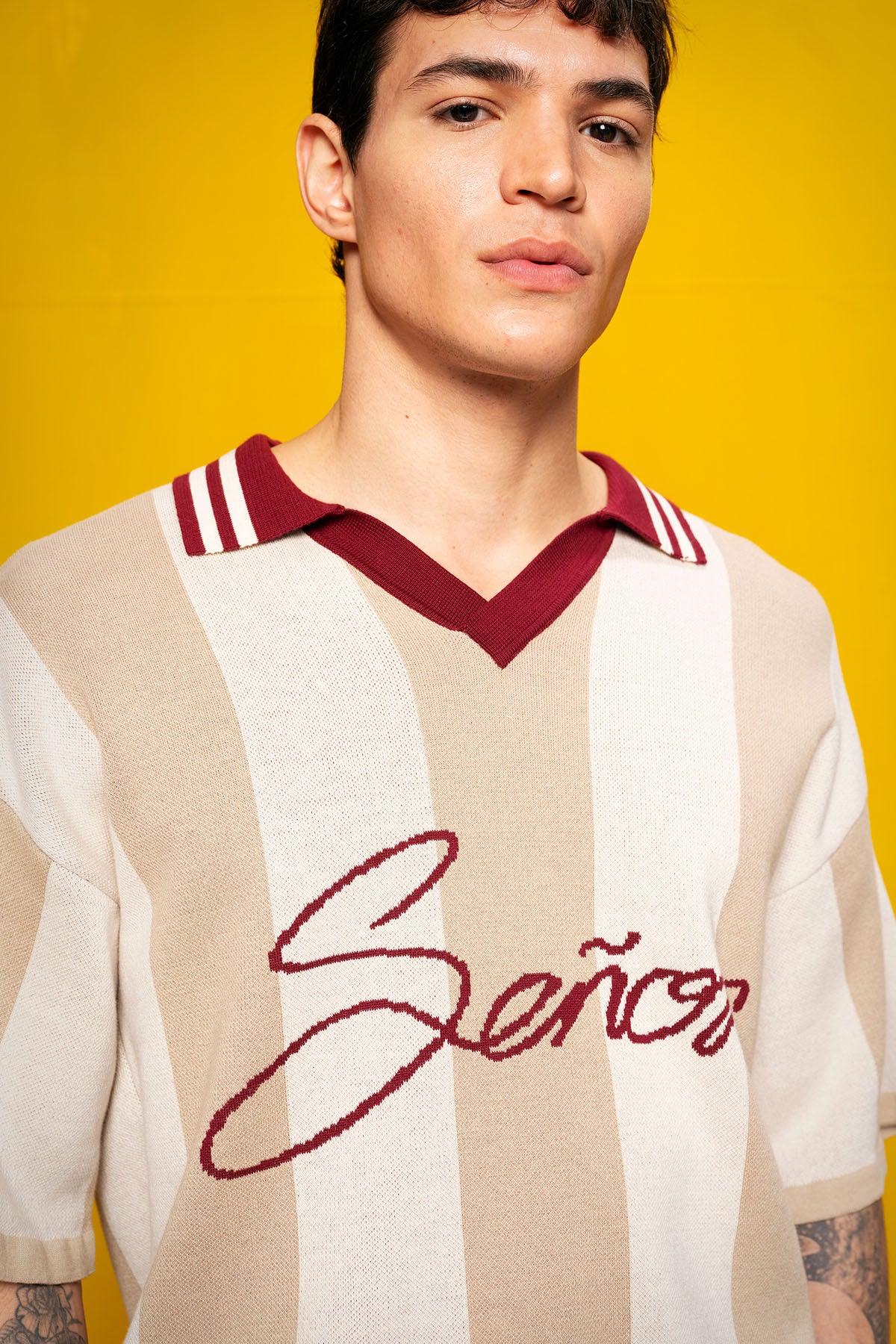 POLO YAKA TRIKO BEJ T-SHIRT - BEJ S