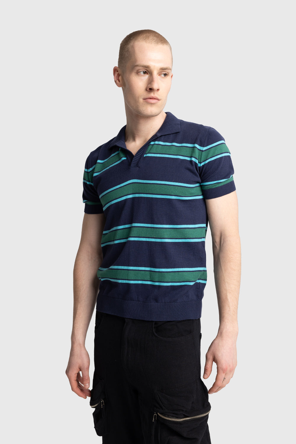 POLO YAKA TRIKO T-SHIRT - LACİVERT M