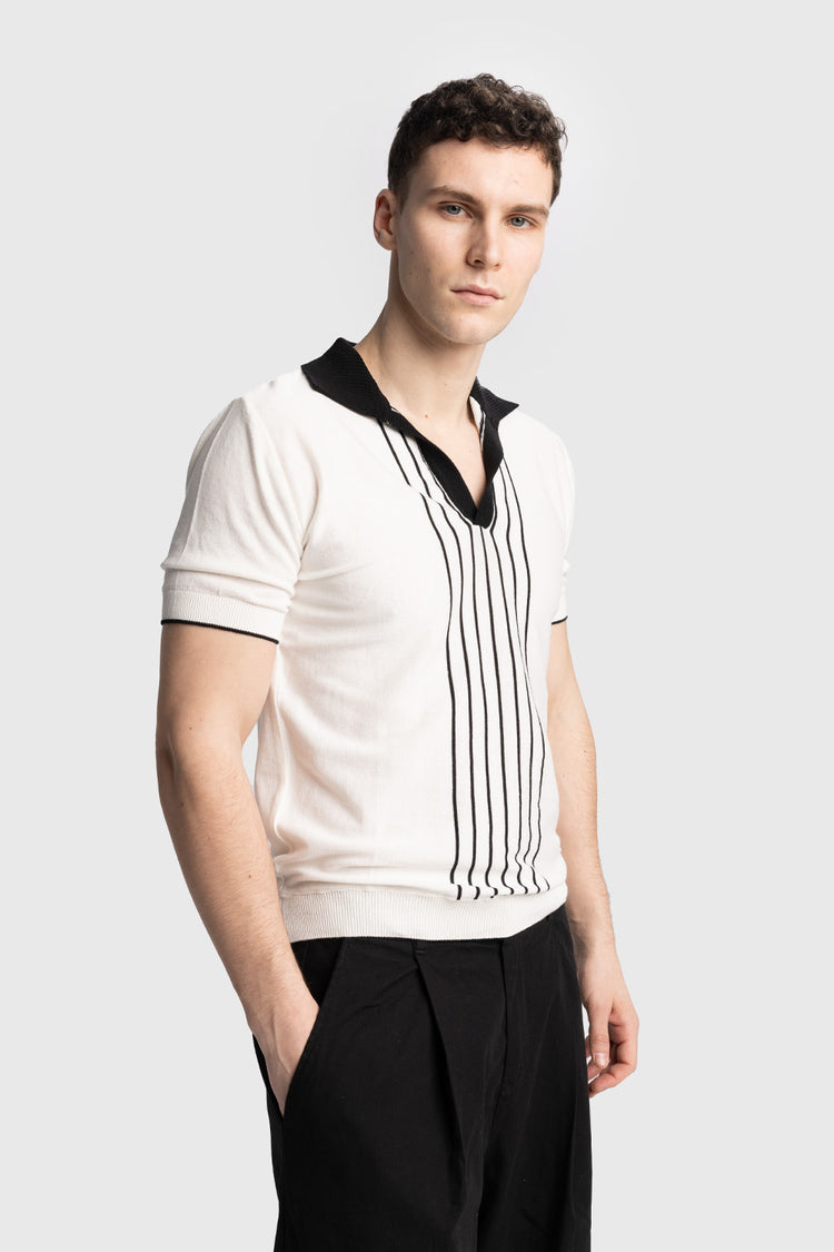 POLO YAKA TRIKO T-SHIRT - BEYAZ S