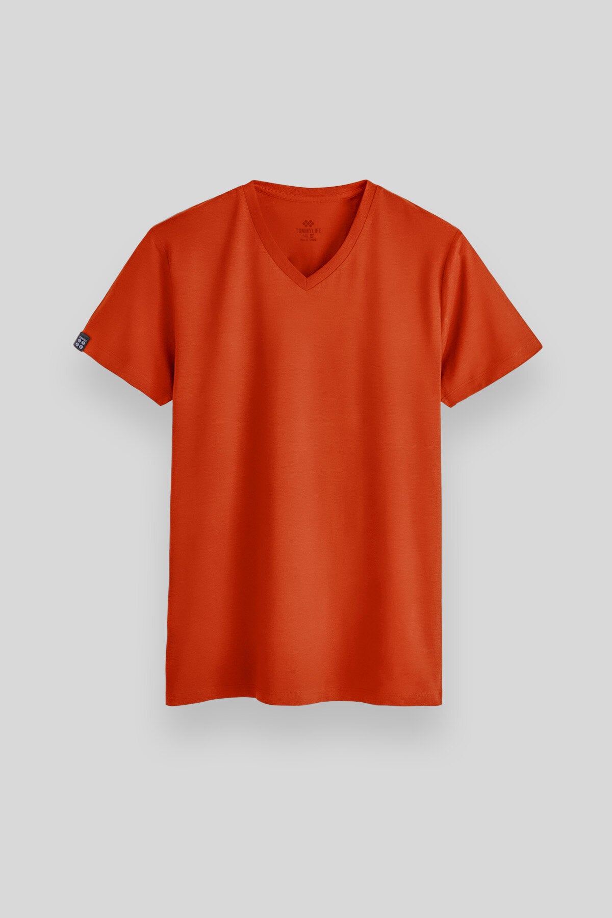 Portakal Basic Kısa Kol Standart Kalıp V Yaka Erkek T-Shirt - 87912