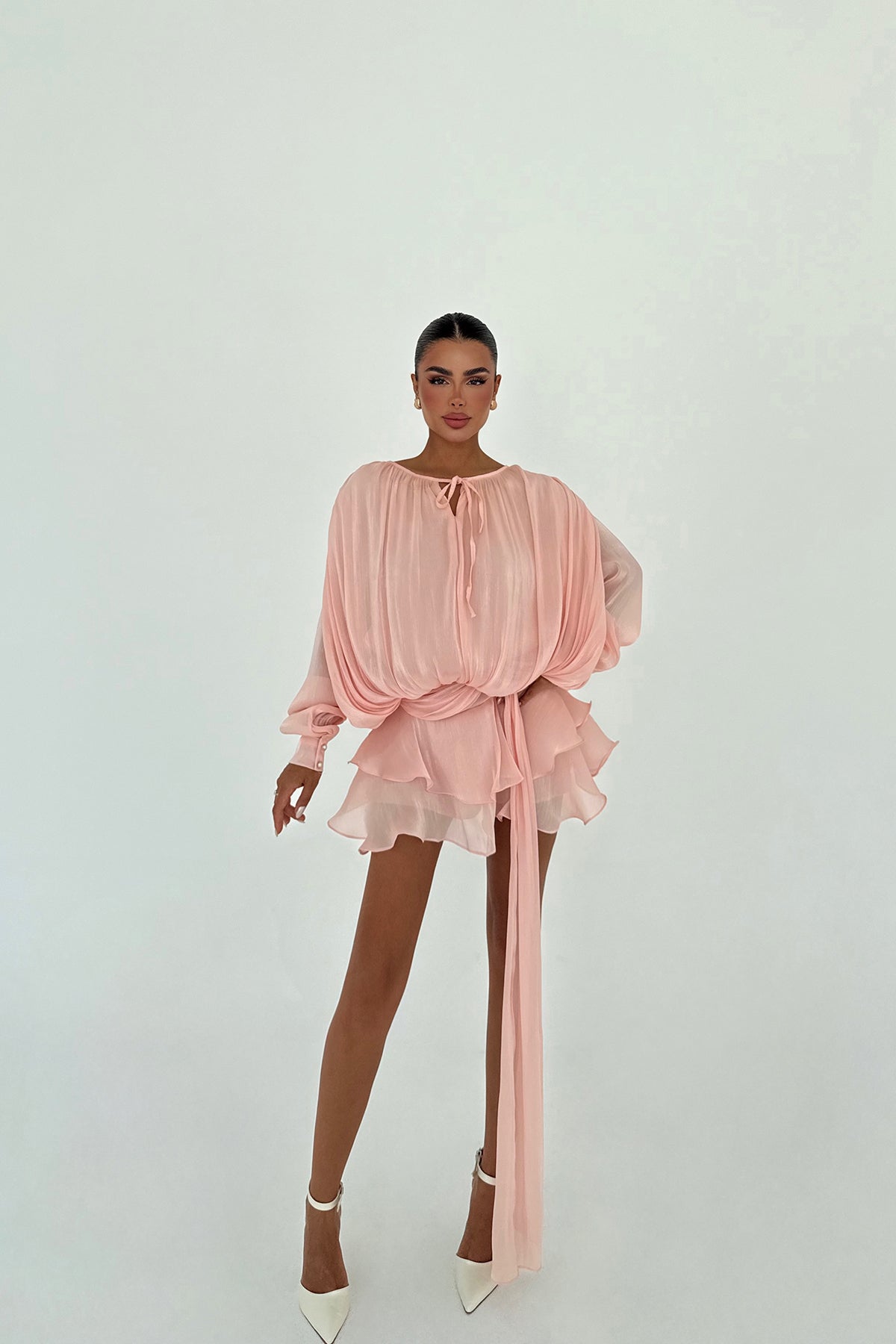 Pudra Salerno Mini Elbise ATE-2937