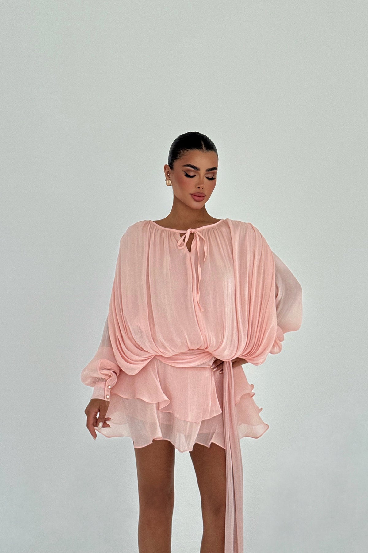 Pudra Salerno Mini Elbise ATE-2937