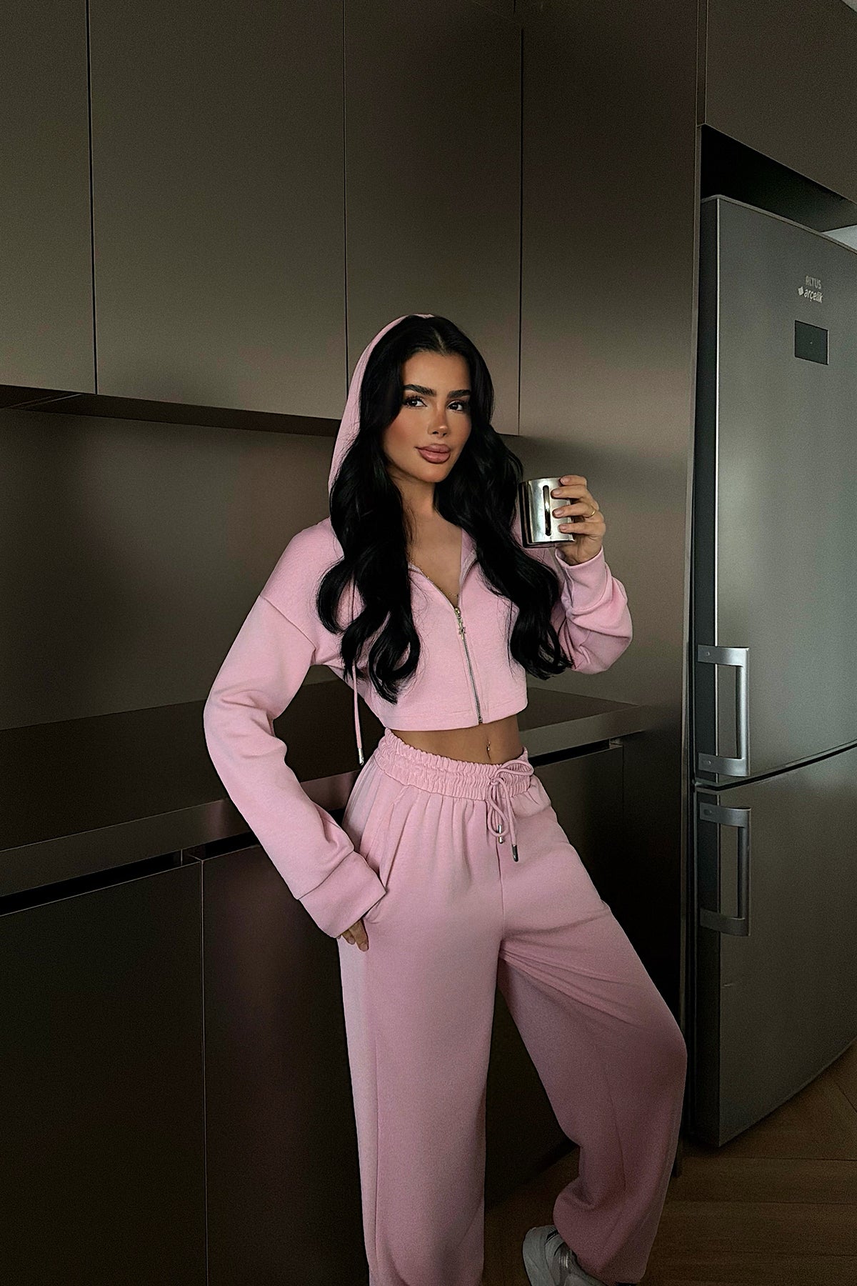 Pudra Olindy Fermuarlı Eşofman Takım ATE-2437