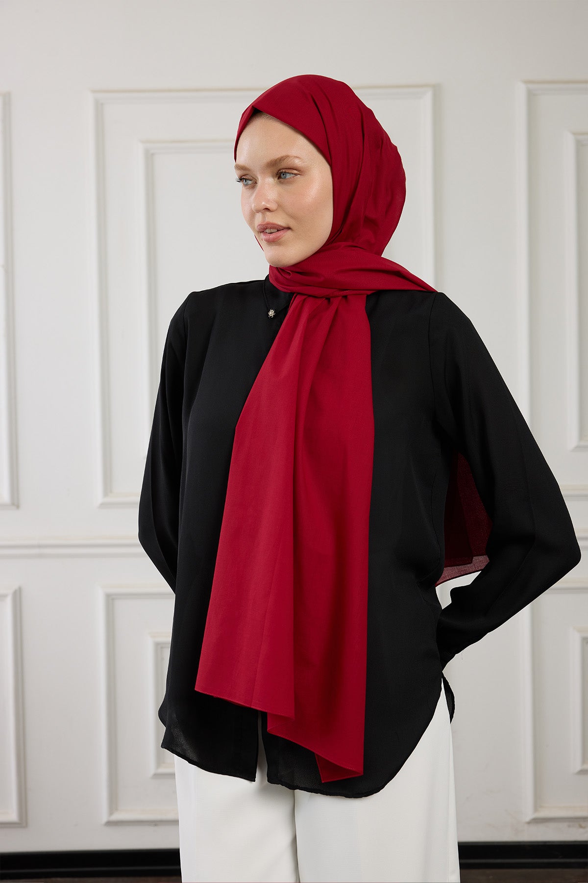 Pure Pamuk Şal - Vişne