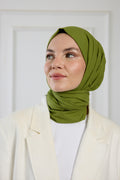 Pure Cotton Shawl - Olive Green