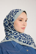 Pure Tone Shawl - Leopard Print - Olive - Navy