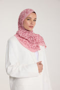 Pure Tone Shawl - Leopard Print - Pink - Rosewood