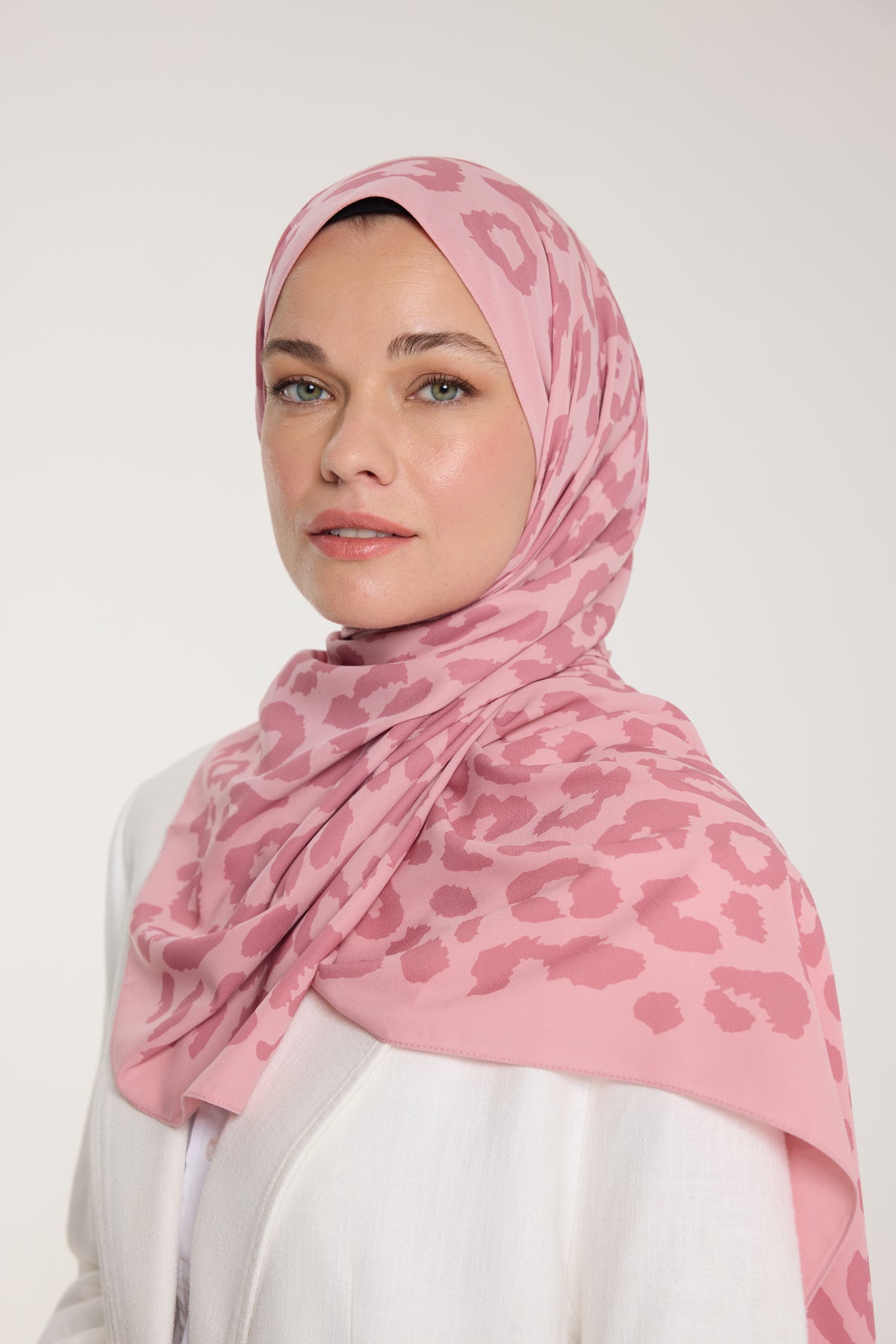 Pure Tone Şal - Leopar Desen - Pembe - Gülkurusu