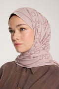 Pure Tone Shawl - Marginal Pattern - Latte - Nude