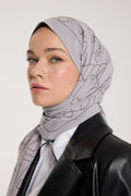 Pure Tone Shawl - Marginal Pattern - Soft Gray - Gray