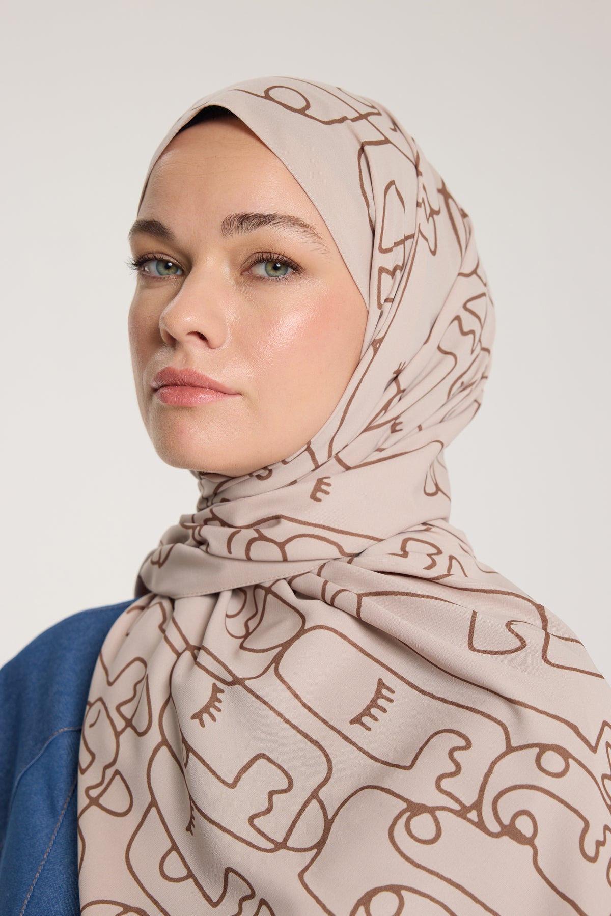 Pure Tone Şal - Marjinal Desen - Taş - Kahve