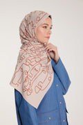 Pure Tone Shawl - Marginal Pattern - Stone - Brick