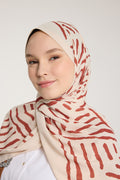 Pure Tone Shawl - V Print - Beige - Tawny
